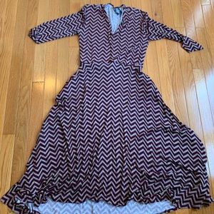 Chevron burgundy Agnes and Dora Curie style dress